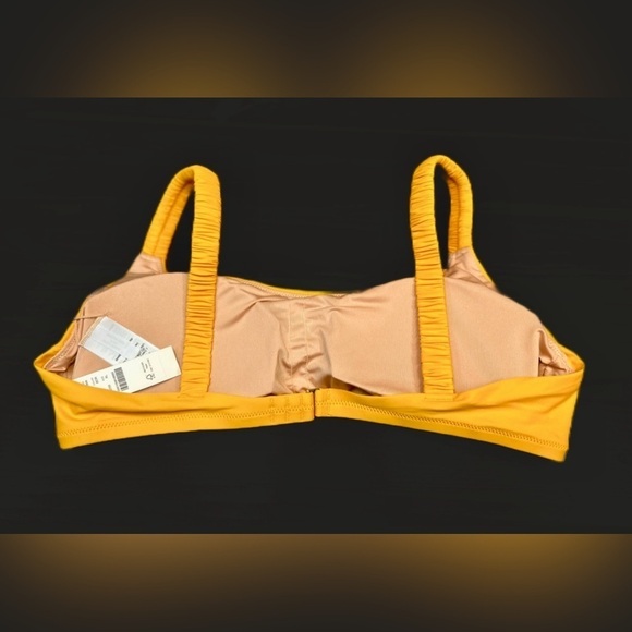 J.Crew Orange Scrunchie-Strap Squareneck Bikini Top with Removable Pads, Size XL - Picture 8 of 15